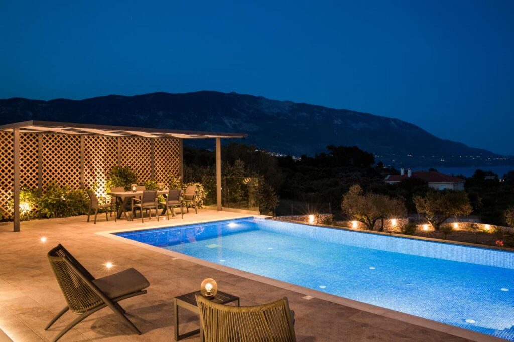 The terrace in the evening