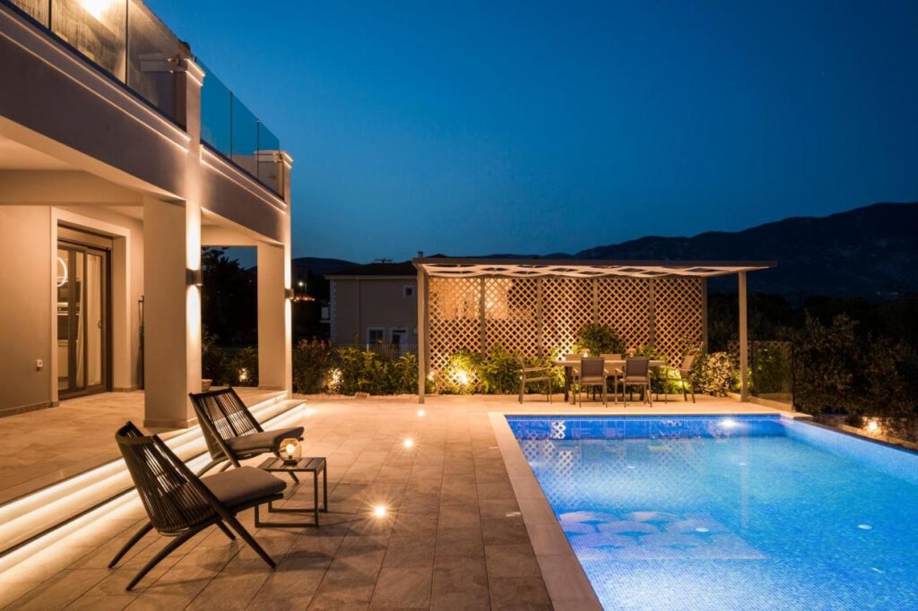 The terrace in the evening